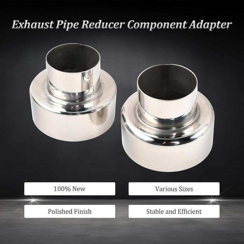 SSN Exhaust Pipe Reducer Component Adapter 3 Inch OD to 5.0 Inch OD Polished 304 Stainless Steel Universal OD 3" to OD 5.0" Exhaust Pipe Reducer Adapter 4 Inch Length-Pair 2 Pcs - Image 5